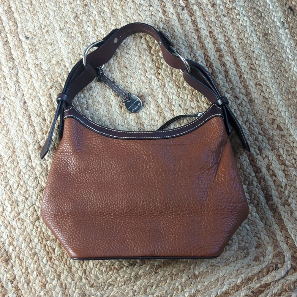 Dooney & Bourke Brown Leather Hobo Handbag - Picture 4 of 16